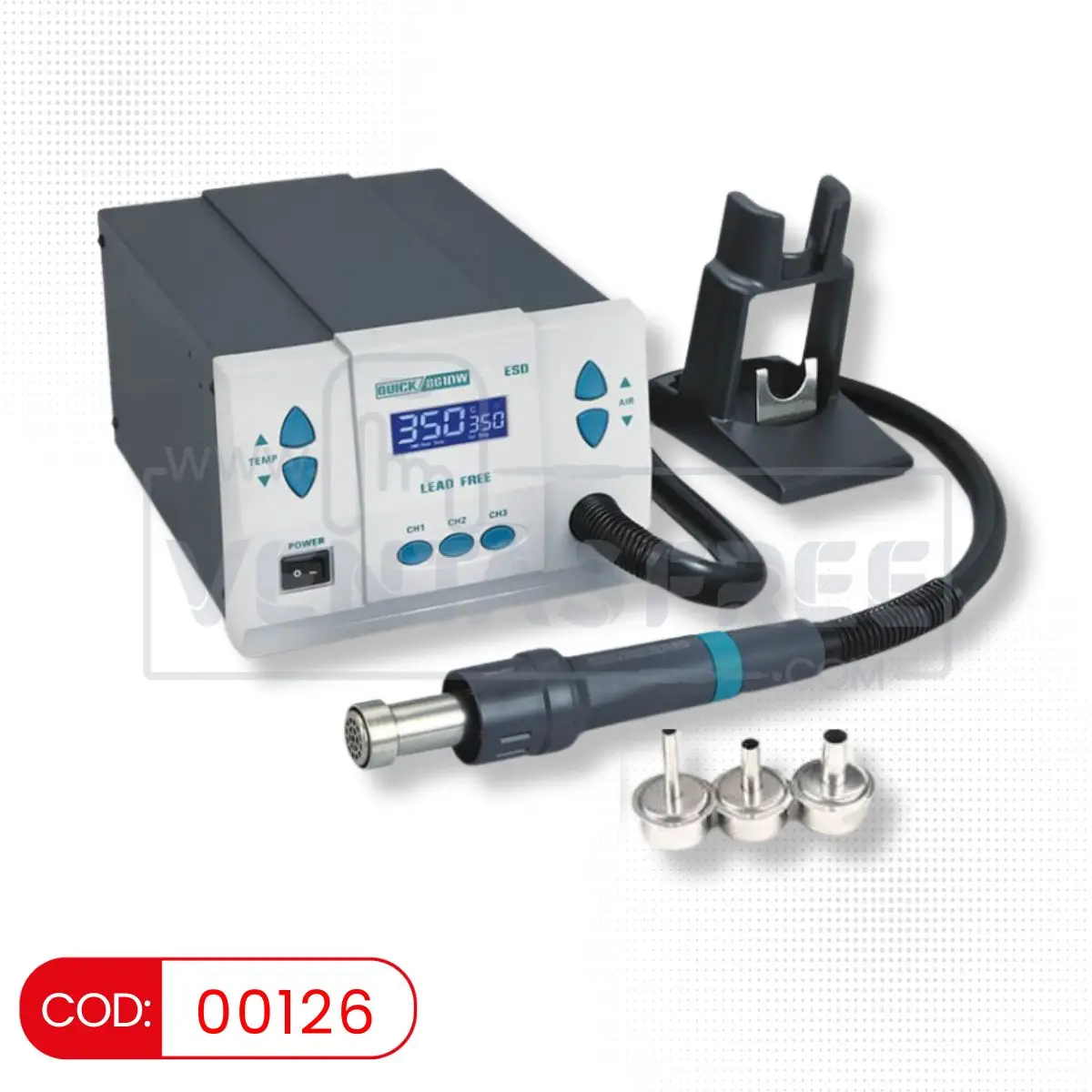 Estación de calor QUICK 861DW 1000W de aire caliente para retrabajo SMD