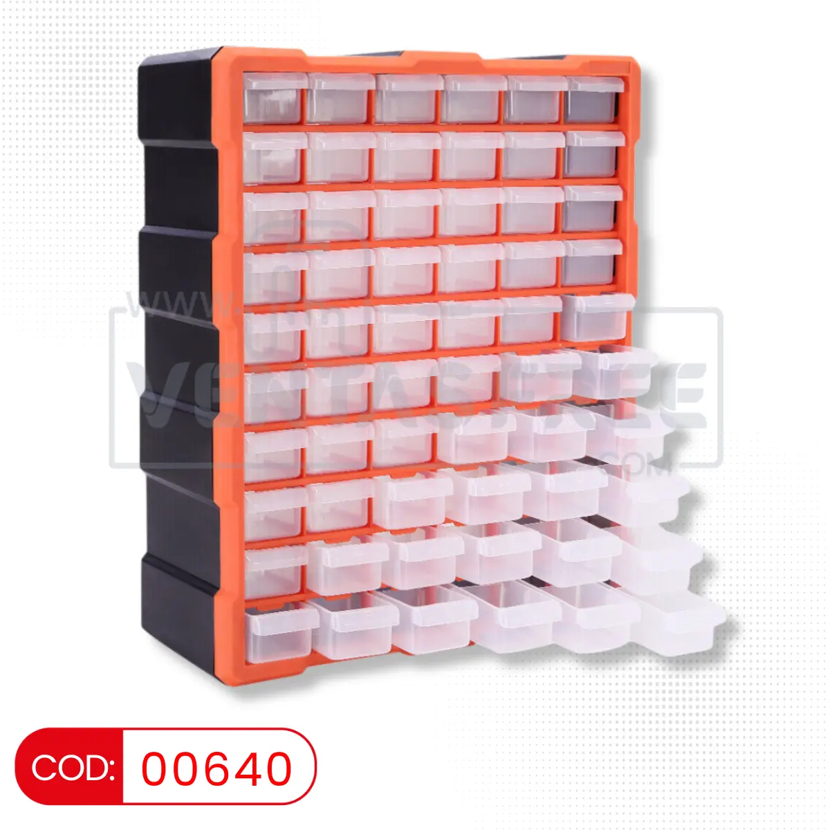 organizador 60 gavetas PROTOOLS para componentes electrónicos